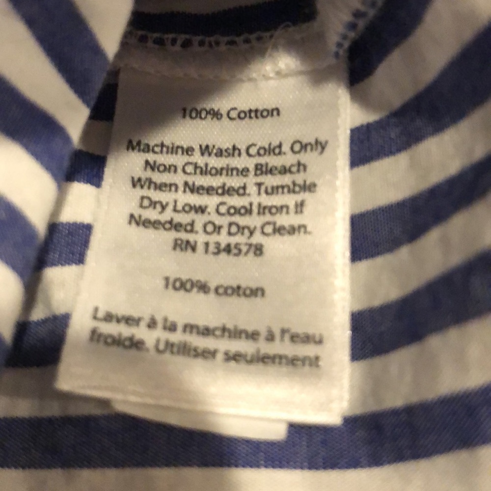 Vineyard Vines Striped Tie-Front Blouse Size 00 - Picture 2 of 6